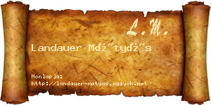 Landauer Mátyás névjegykártya