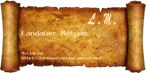 Landauer Mátyás névjegykártya